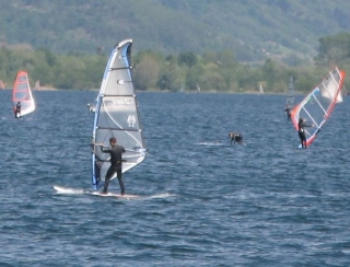  Windsurfing on the water